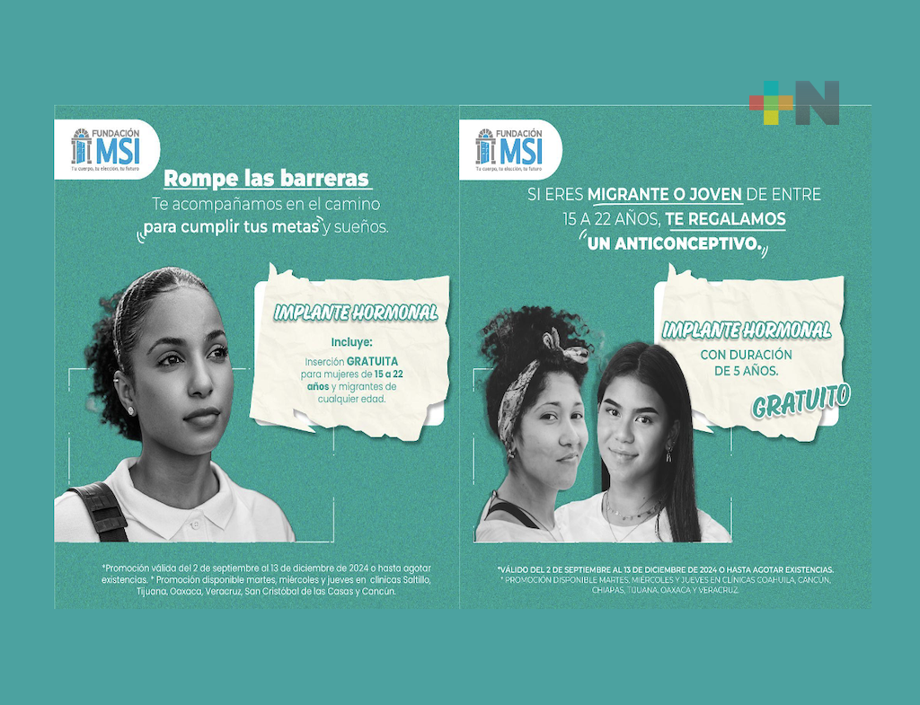 Ofrecen colocación de implantes anticonceptivos a mujeres de la ciudad de Veracruz, sin costo